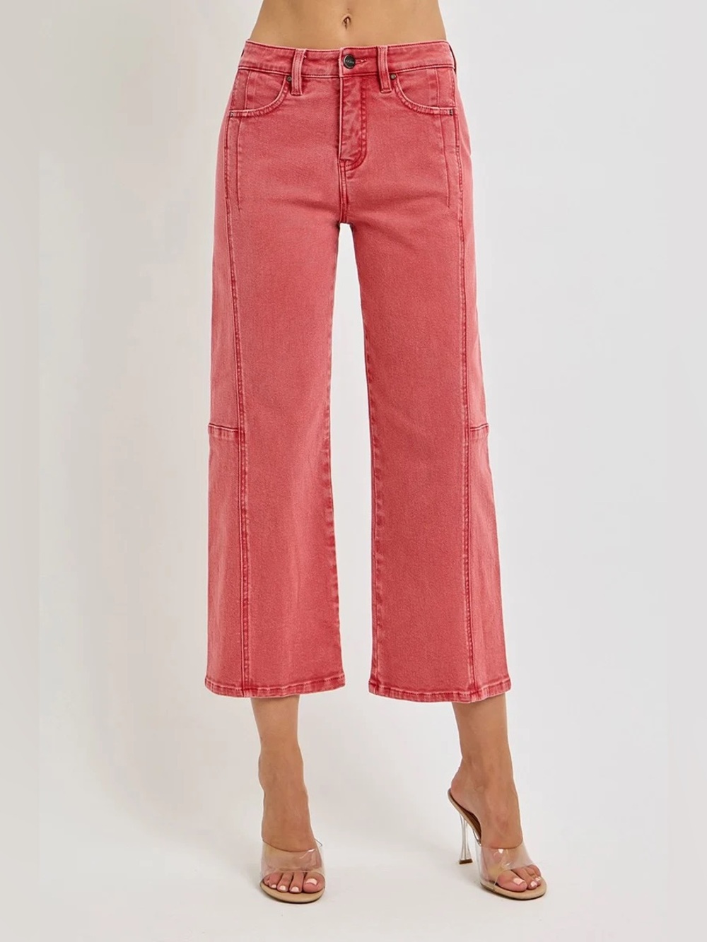 NWT Risen Cropped Wide Leg Barrel Jeans High Rise - Picture 2 of 7